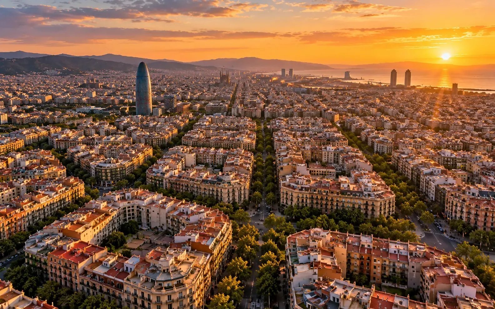 Fotografía nocturna de Barcelona